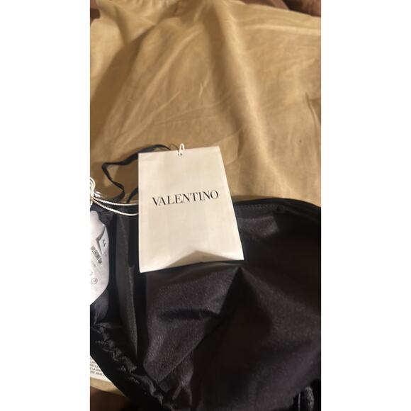 Valentino Velvet Halter Crop Top Black Size 10 - Picture 7 of 8